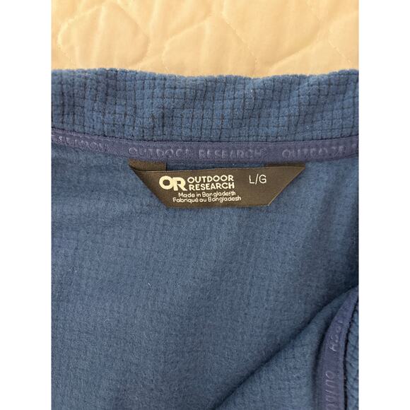 Outdoor Research Men’s Size L Trail Mix Fleece 1/4 Zip Blue - Picture 3 of 9